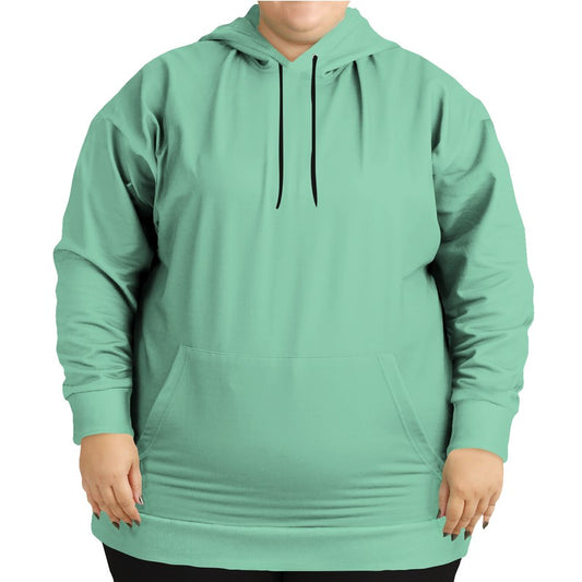Aquamarine Blue Hoodie PLUS (BGG2-ME-LI) - Woman Front PLUS
