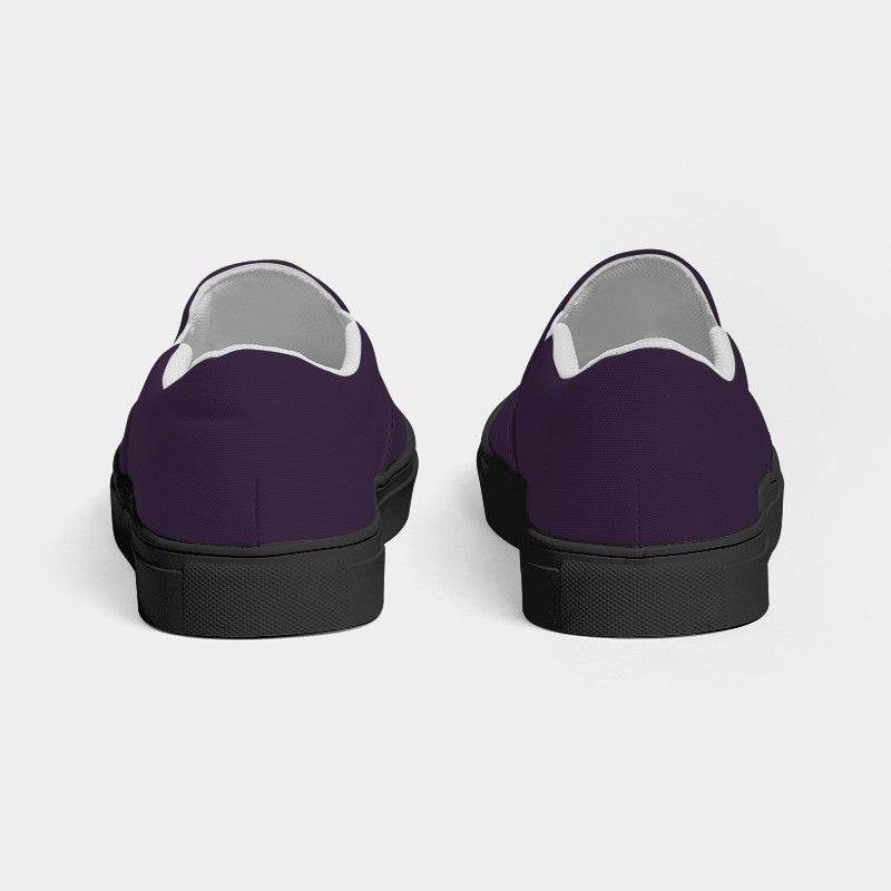 Aubergine Women's Slip-On Canvas Sneakers (MPU2-FM-DA) - Back