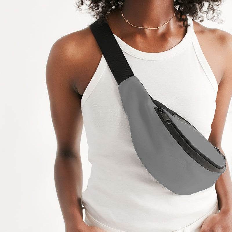 Battleship Gray Belt Bag (N-FN-ML) - Woman Front CloseUp