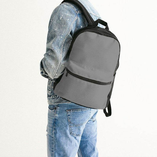 Battleship Gray Canvas Backpack (N-FN-ML) - Man Back CloseUp