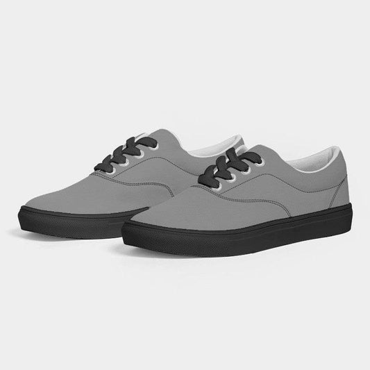 Battleship Gray Men's Canvas Sneakers (N-FN-ML) - Side 3
