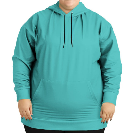 Bright Blue-Green Hoodie PLUS (CBG2-BR-ME) - Woman Front PLUS