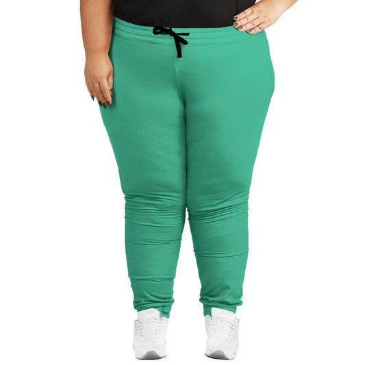Bright Blue-Green Joggers PLUS (BGG1-BR-ME) - Woman Front PLUS