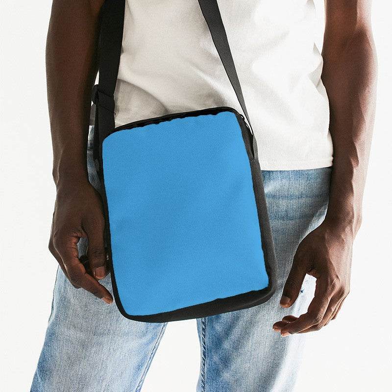 Bright Blue Messenger Pouch (B-BR-ME) - Man Front CloseUp