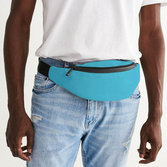 Bright Cyan Belt Bag (BC3-BR-ME) - Man Front CloseUp