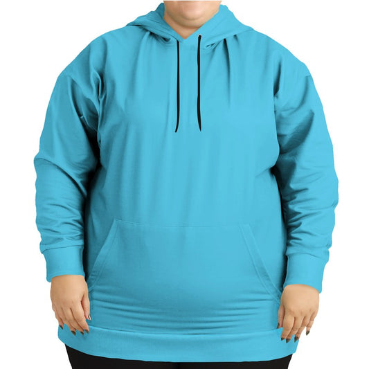 Bright Cyan Hoodie PLUS (BC3-BR-ME) - Woman Front PLUS