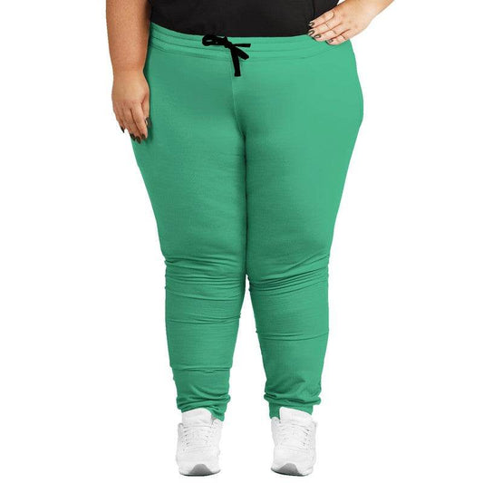 Bright Green Joggers PLUS (BGG2-BR-ME) - Woman Front PLUS