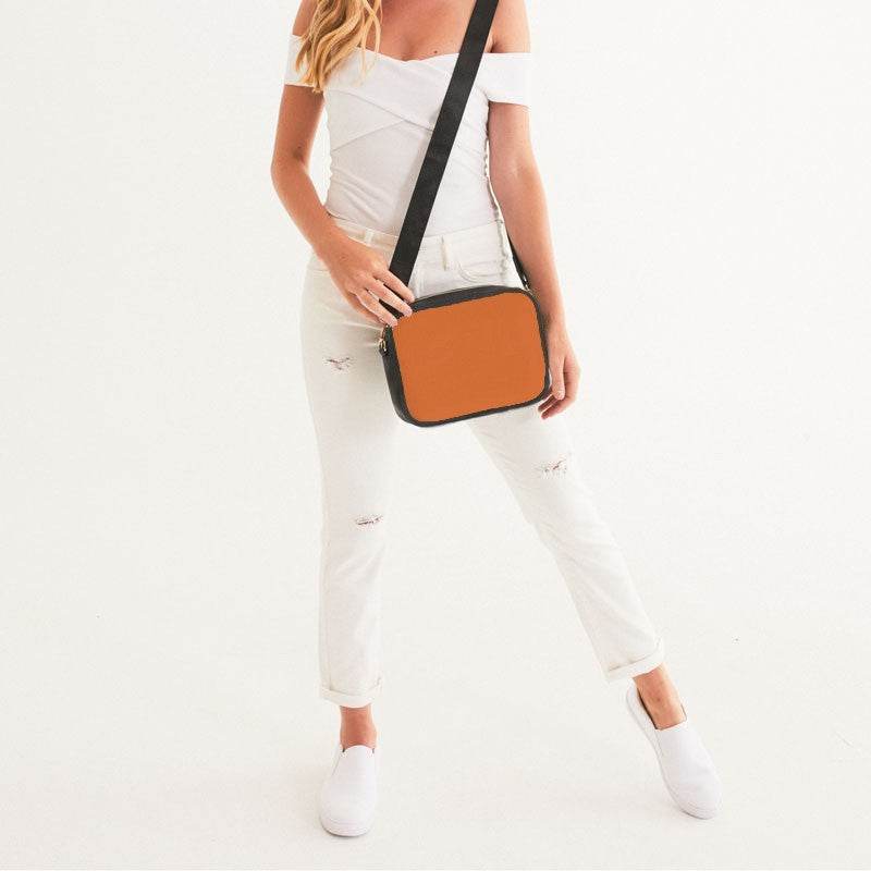 Bright Orange Crossbody Bag (OR2-BR-ME) - Woman Front