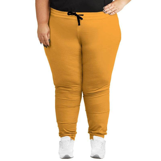 Bright Orange Joggers PLUS (YO3-BR-ME) - Woman Front PLUS
