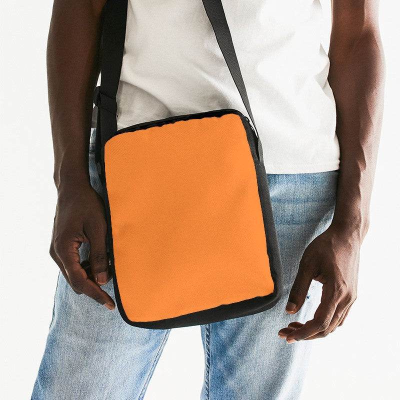 Bright Orange Messenger Pouch (OR1-BR-ME) - Man Front CloseUp
