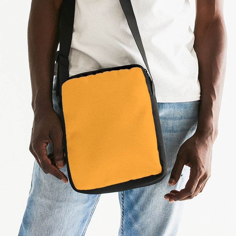 Bright Orange Messenger Pouch (YO3-BR-ME) - Man Front CloseUp