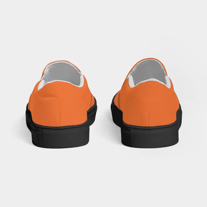 Bright Orange Women's Slip-On Canvas Sneakers (OR2-BR-ME) - Back
