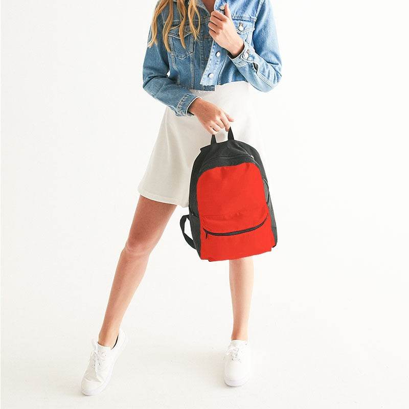 Bright Red Canvas Backpack (R-BR-ME) - Woman