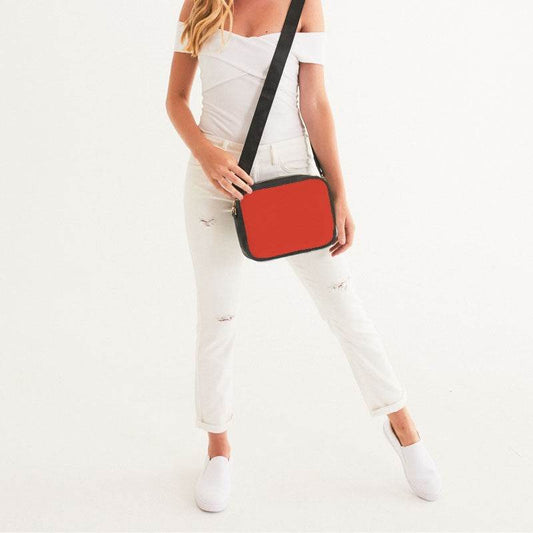 Bright Red Crossbody Bag (R-BR-ME) - Woman Front