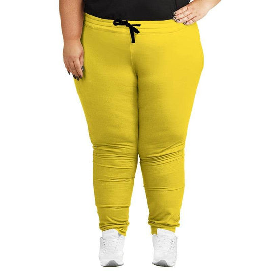 Bright Yellow Joggers PLUS (LY3-BR-ME) - Woman Front PLUS
