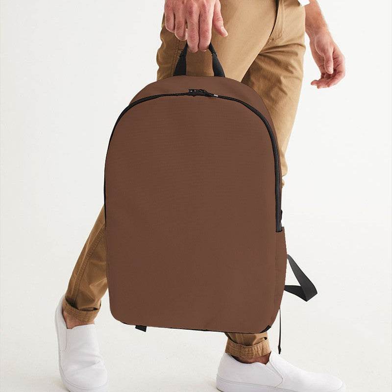 Bronze Copper Waterproof Backpack (OR2-FM-MD) - Man Holding CloseUp