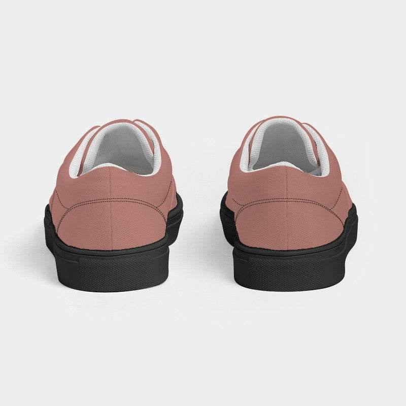 Brown-Pink Women's Canvas Sneakers (R-FM-ML) - Back