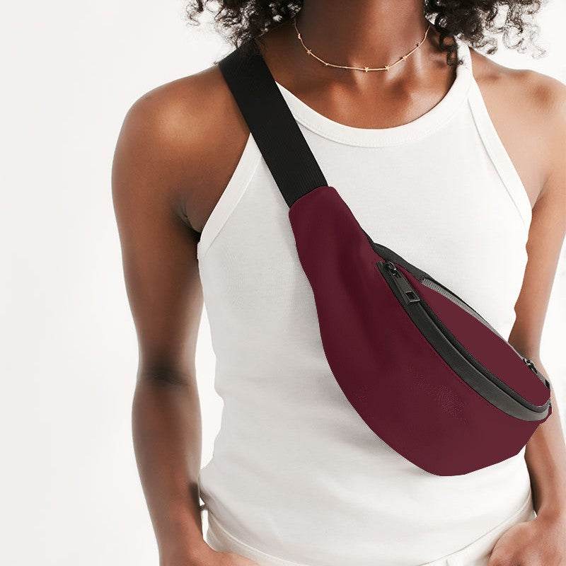 Burgundy Belt Bag (RPI2-MU-DE) - Woman Front CloseUp
