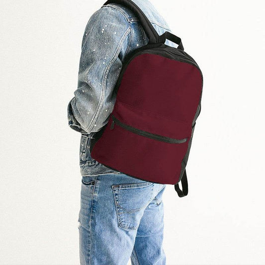 Burgundy Canvas Backpack (RPI2-MU-DE) - Man Back CloseUp
