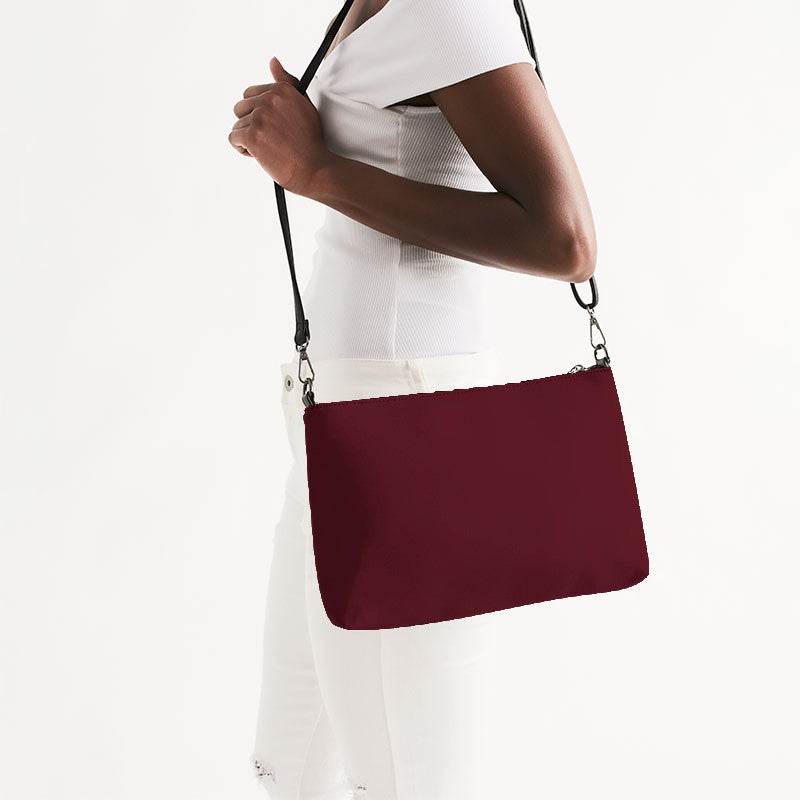 Burgundy Zip Pouch (RPI2-MU-DE) - Side CloseUp