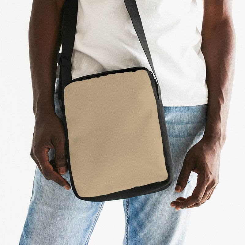 Burlap Messenger Pouch (YO2-FM-ML) - Man Front CloseUp