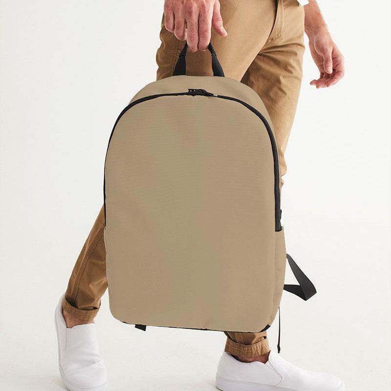 Burlap Waterproof Backpack (YO2-FM-ML) - Man Holding CloseUp