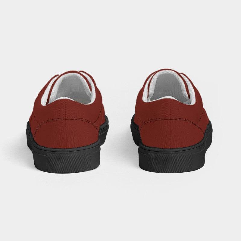 Burnt Umber Men's Canvas Sneakers (R-MU-DA) - Back