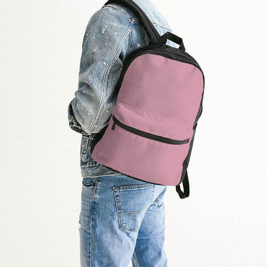 Carnation Pink Canvas Backpack (PI-FM-LG) - Man Back CloseUp