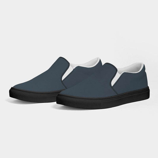 Charcoal Women's Slip-On Canvas Sneakers (B-NE-MD) - Side 3
