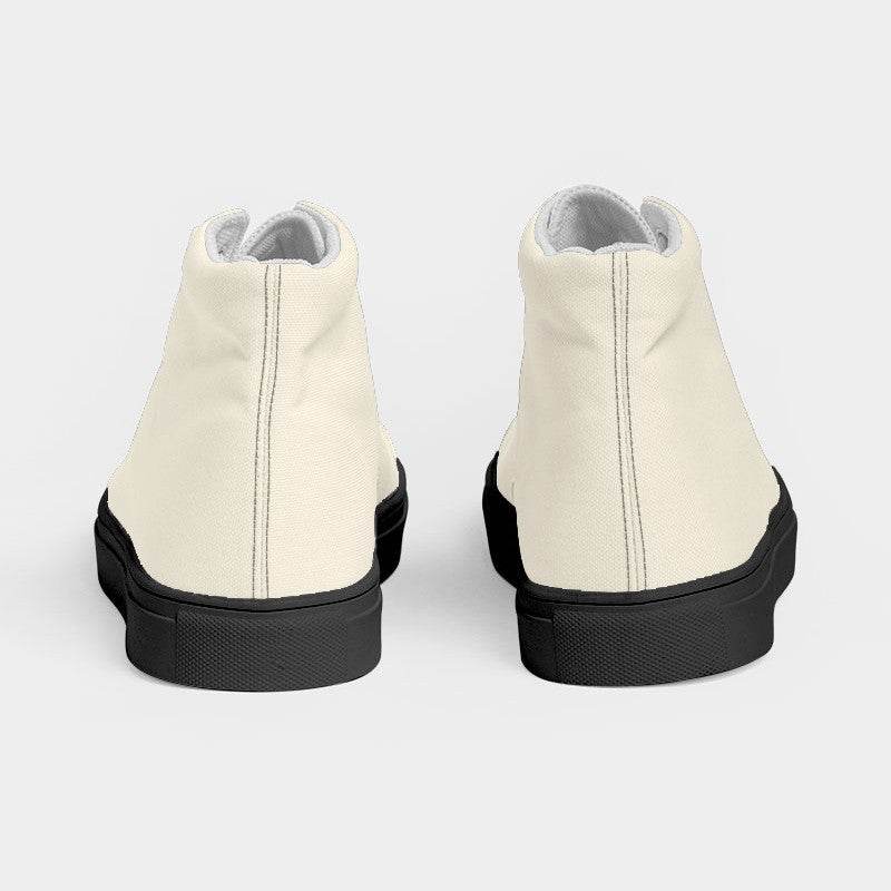 Coconut Milk Women's High-Top Canvas Sneakers (Y-NE-LI) - Back