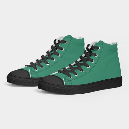 Cool Green Women's High-Top Canvas Sneakers (BGG2-CL-DE) - Side 3