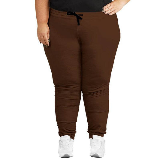 Dark Brown Joggers PLUS (OR2-FM-DA) - Woman Front PLUS
