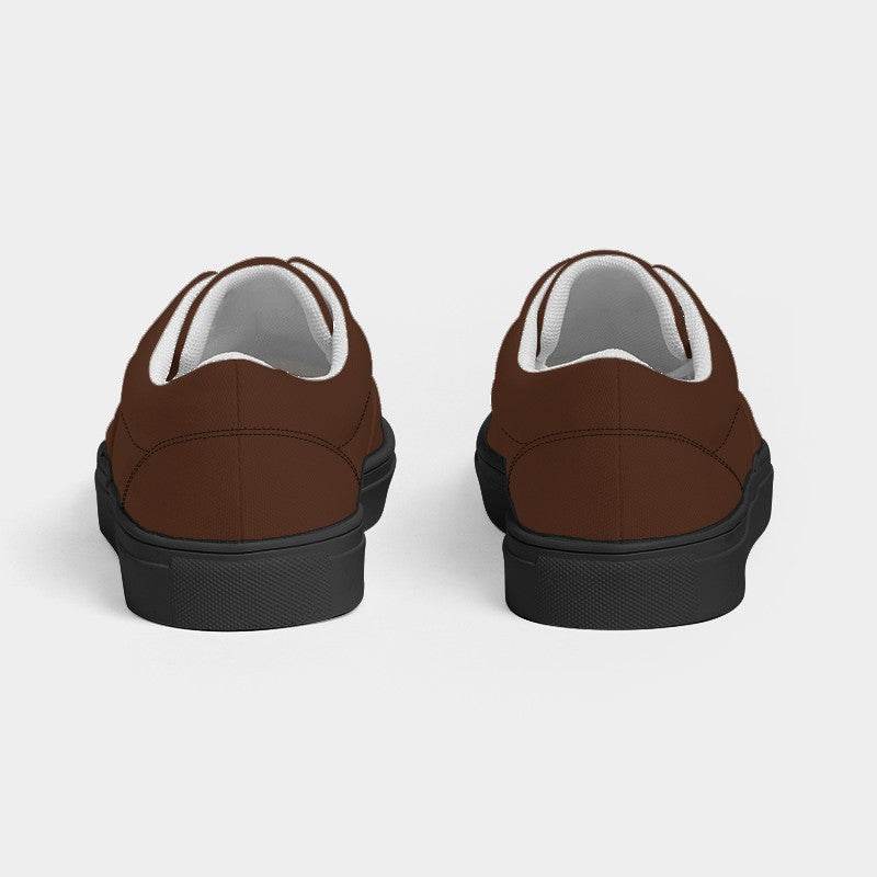 Dark Brown Men's Canvas Sneakers (OR2-FM-DA) - Back
