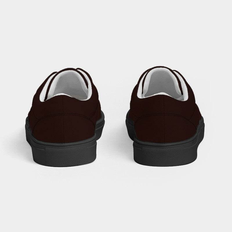 Dark Chocolate Men's Canvas Sneakers (R-NE-DE) - Back