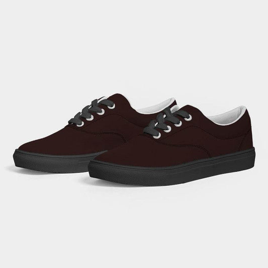Dark Chocolate Men's Canvas Sneakers (R-NE-DE) - Side 3