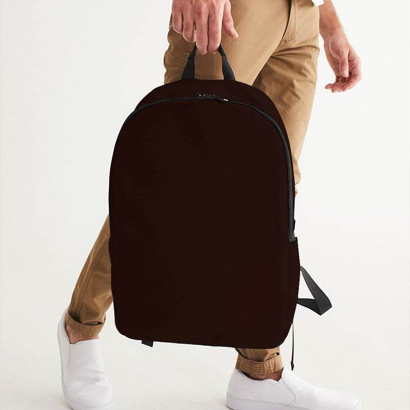 Dark Chocolate Waterproof Backpack (R-NE-DE) - Man Holding CloseUp