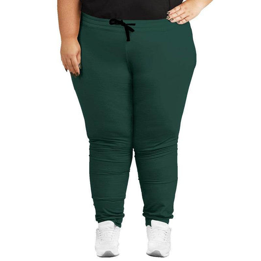 Dark Fully-Muted Blue-Green Joggers PLUS (BG-FM-DA) - Woman Front PLUS