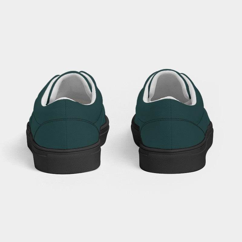 Dark Fully-Muted Blue-Green Men's Canvas Sneakers (CBG2-FM-DA) - Back
