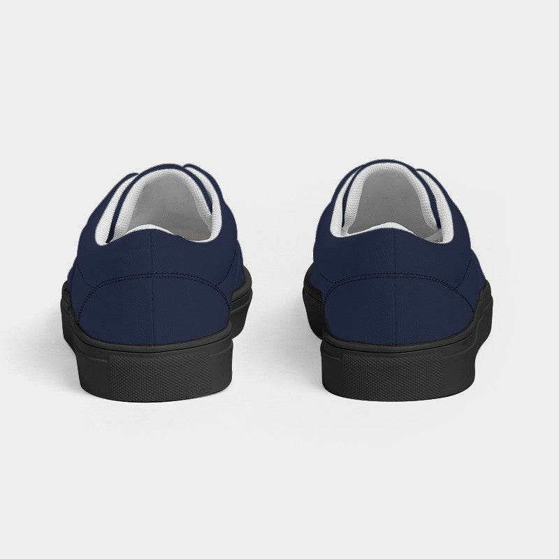 Dark Fully-Muted Indigo Men's Canvas Sneakers (I-FM-DA) - Back
