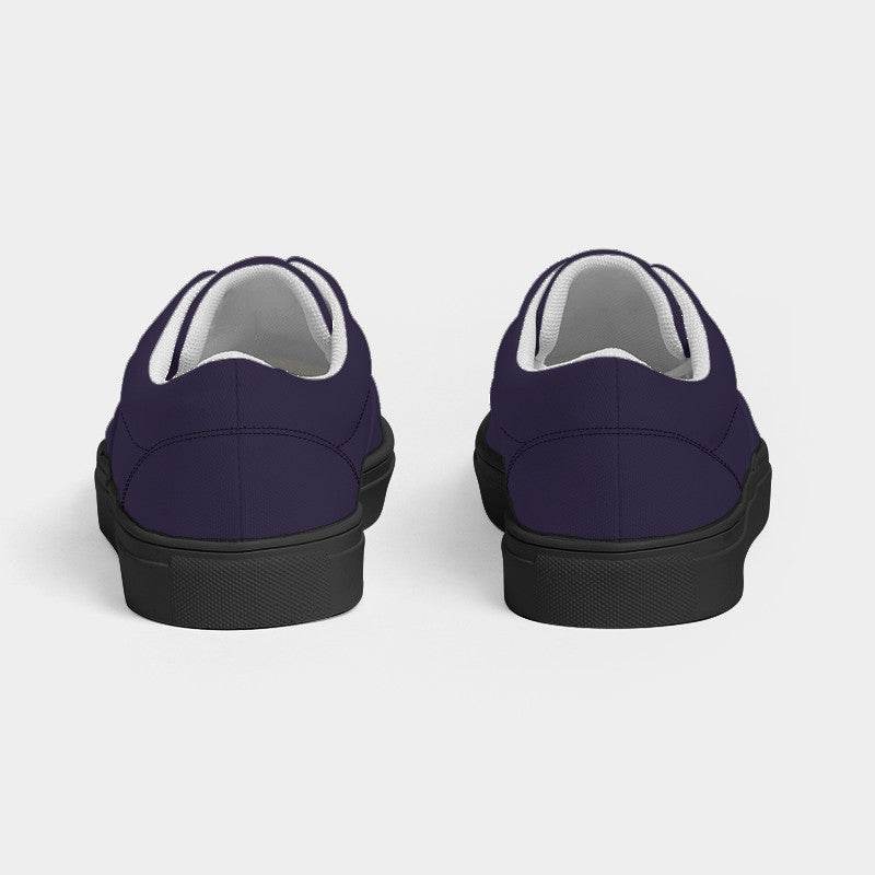 Dark Fully-Muted Purple Men's Canvas Sneakers (PU-FM-DA) - Back
