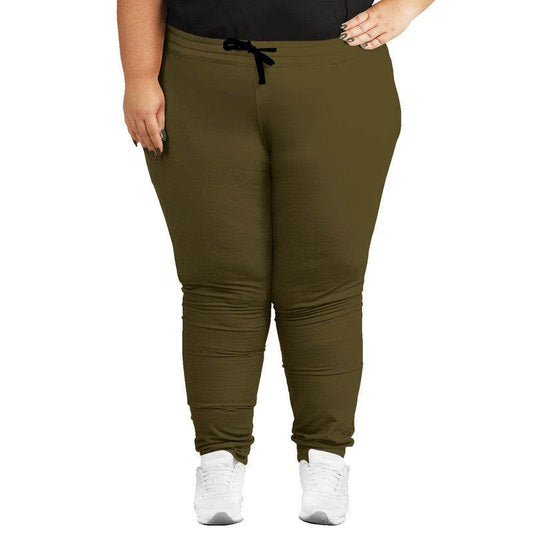 Dark Fully-Muted Yellow Joggers PLUS (Y-FM-DA) - Woman Front PLUS