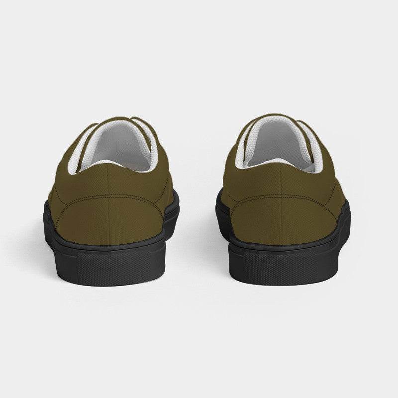 Dark Fully-Muted Yellow Men's Canvas Sneakers (Y-FM-DA) - Back