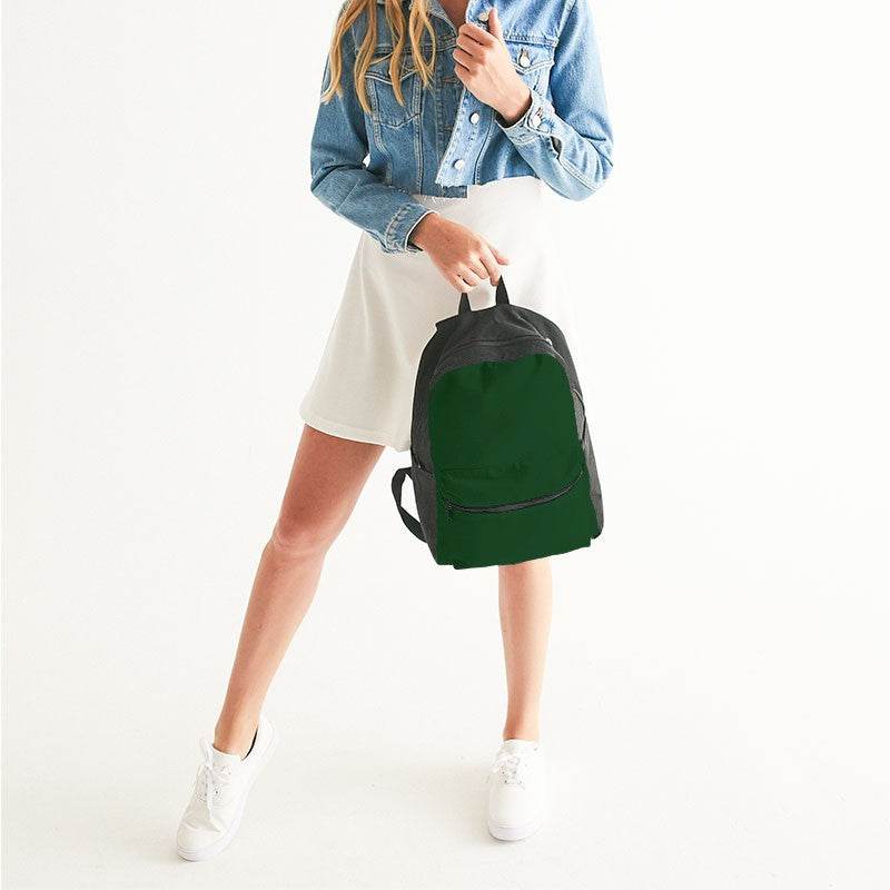 Dark Green Canvas Backpack (G-MU-DE) - Woman