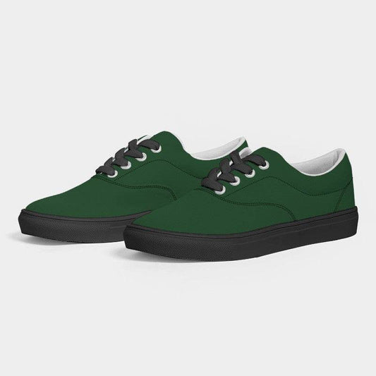 Dark Green Men's Canvas Sneakers (G-MU-DE) - Side 3