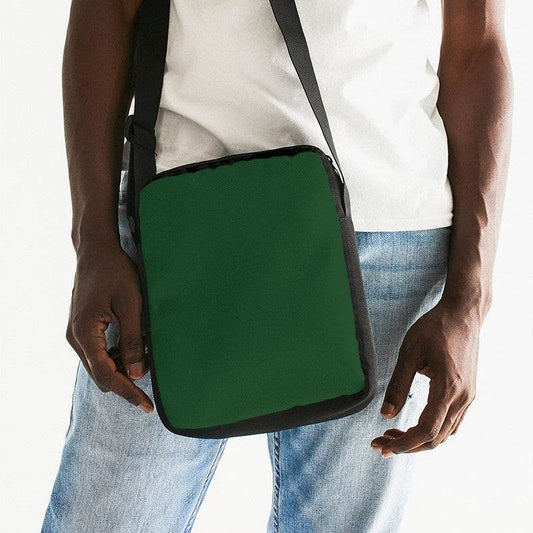 Dark Green Messenger Pouch (G-MU-DE) - Man Front CloseUp