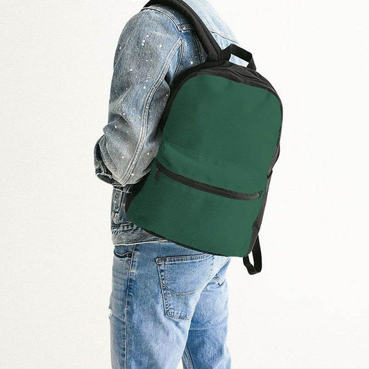 Dark Muted Green Canvas Backpack (BGG2-MU-DA) - Man Back CloseUp