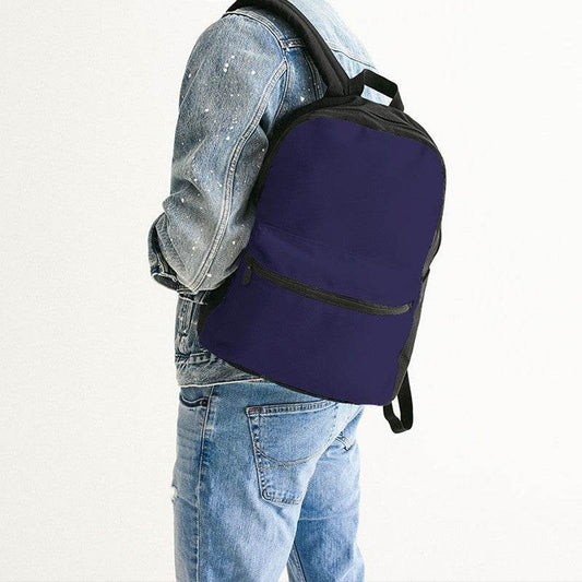 Dark Muted Indigo Canvas Backpack (PUI2-MU-DA) - Man Back CloseUp
