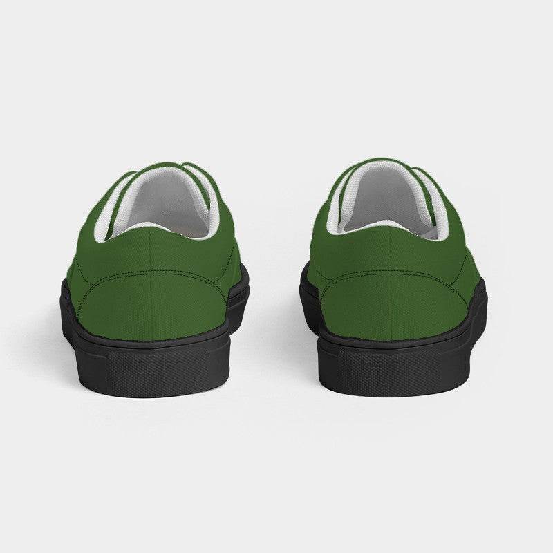 Dark Muted Lime Men's Canvas Sneakers (GL2-MU-DA) - Back