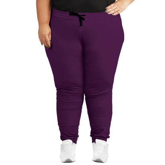 Dark Muted Magenta Joggers PLUS (M-MU-DA) - Woman Front PLUS