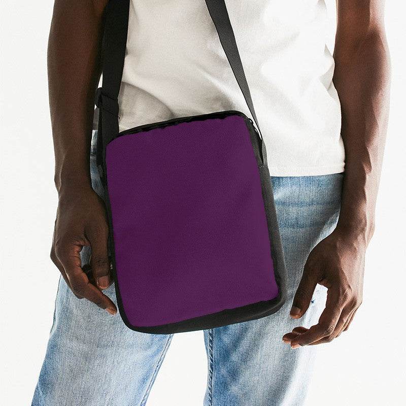 Dark Muted Magenta Messenger Pouch (M-MU-DA) - Man Front CloseUp